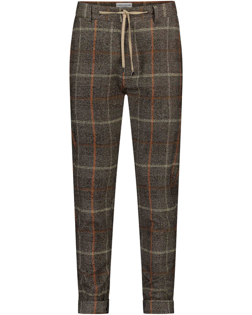 Camel Big Check Drawstring Pants